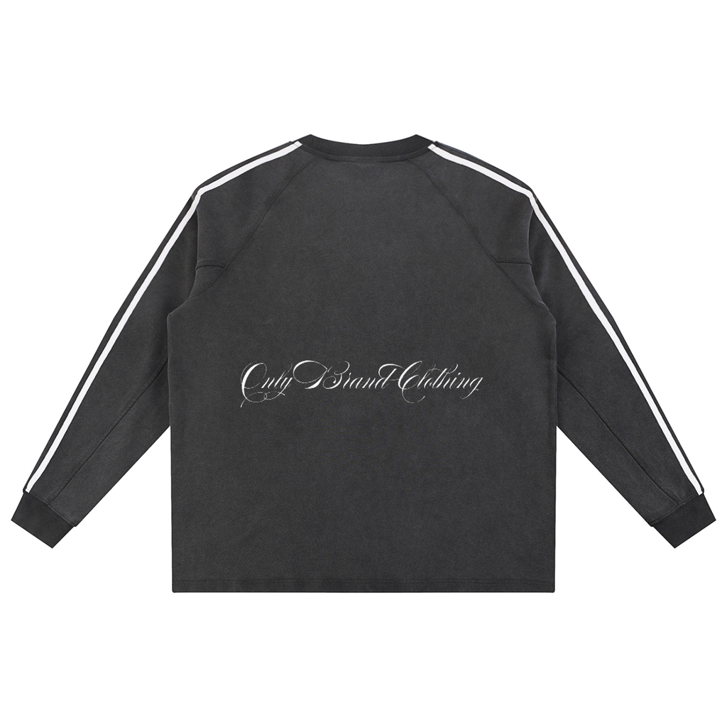 Snow Washed Contrast Tape Sweatshirt