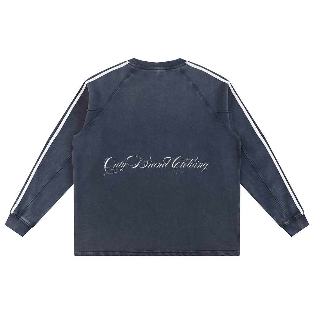 Snow Washed Contrast Tape Sweatshirt